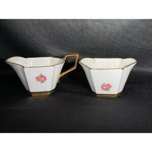 Vintage Fine China Sugar and Creamer Roses Esther Leeds